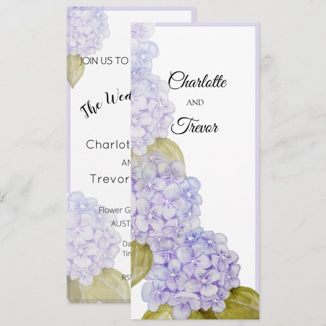 Carte Teintes d'hortensia violet-bleu (Devant / Derrière)