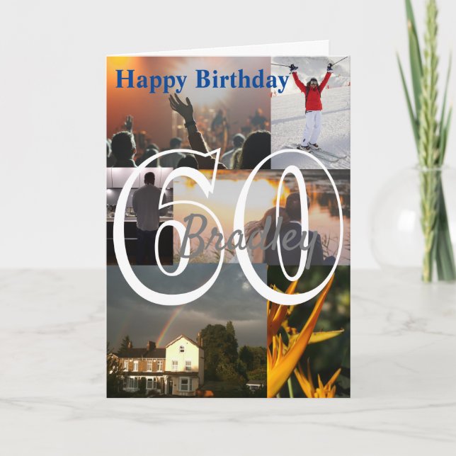Carte Téléchargement de photo personnalisée 60e annivers (Devant)