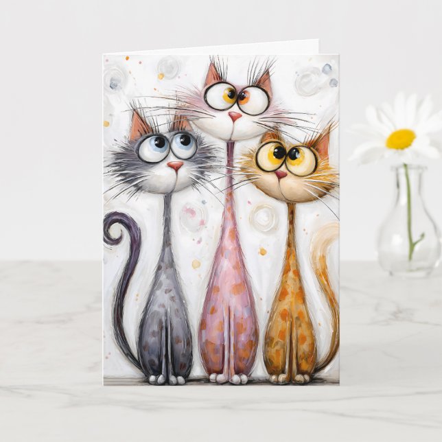 Carte Téléchargement numérique de chats au cou long fant (Petite plante)
