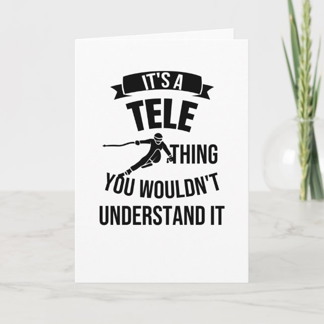 Carte Telemark Skier Sans Talon Ski Télémark Ski (Devant)