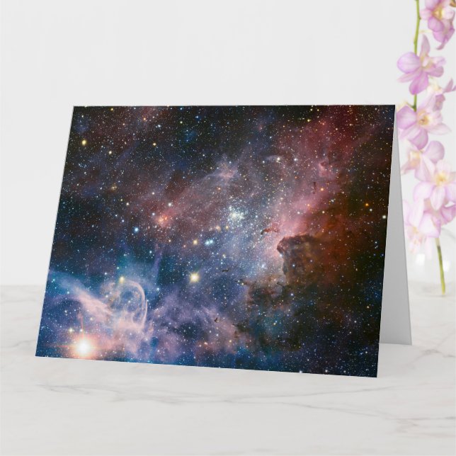 Carte Télescope Nebula Hubble Carina Rouge et Bleu (Orchidée)