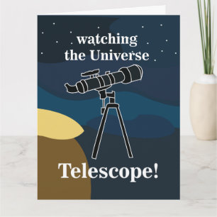 Carte Télescope Nuit Sky Astronomie Stargazer Anniversai