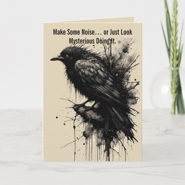 Carte Tempête d'encre Corbeau Silence avant le cri (Devant)