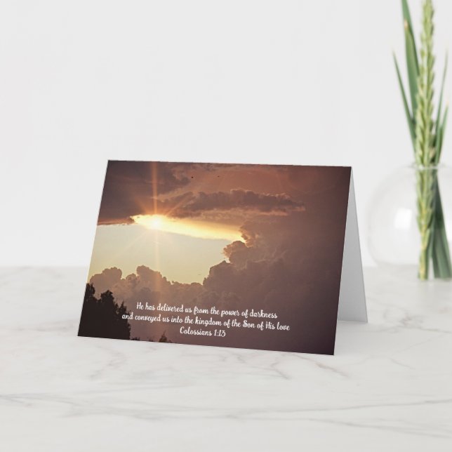 Carte Tempête et lumière du soleil La Bible Verse Card (Devant)