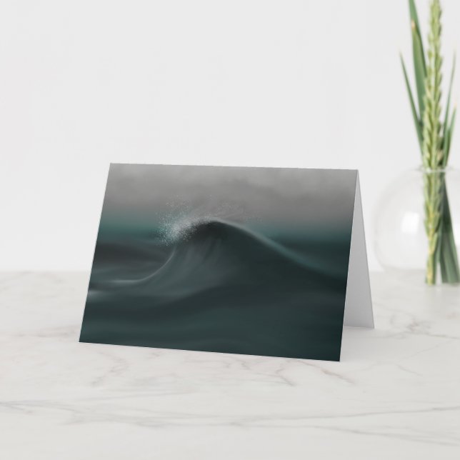 Carte Tempête humide d'une vague verte profonde (Devant)
