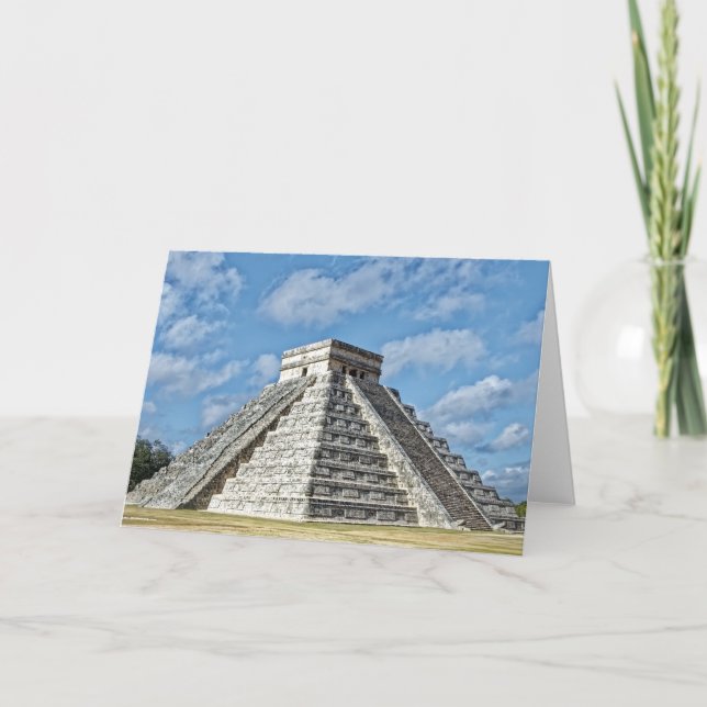 Carte Temple de Kukulcán, Pyramide, Chichen Itza, Mexiqu (Devant)