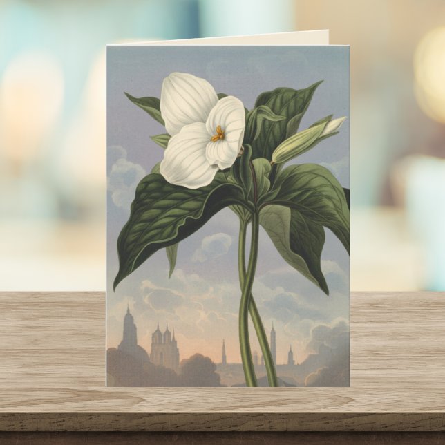 Carte Temple de la Fleur de Trille blanc de style Flora  (Créateur téléchargé)