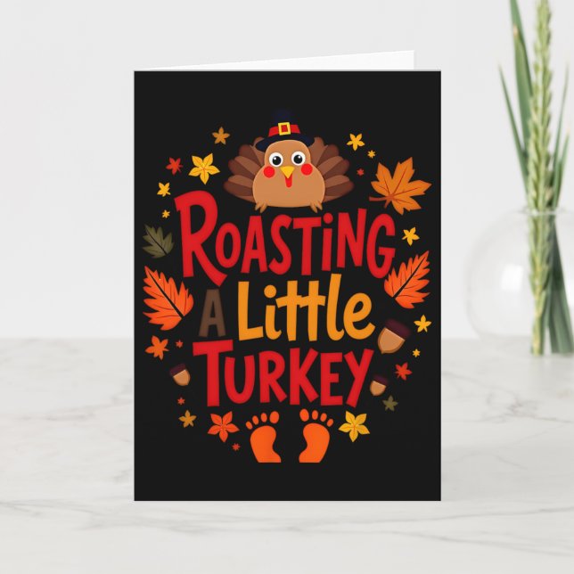 Carte Temps de grossesse de Thanksgiving pour femme ence (Devant)