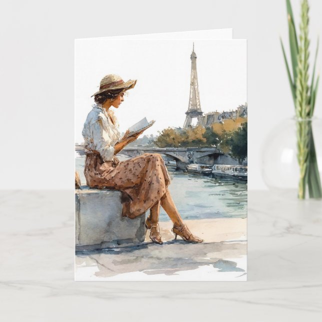 Carte Temps De Lecture À Paris En Aquarelles (Devant)