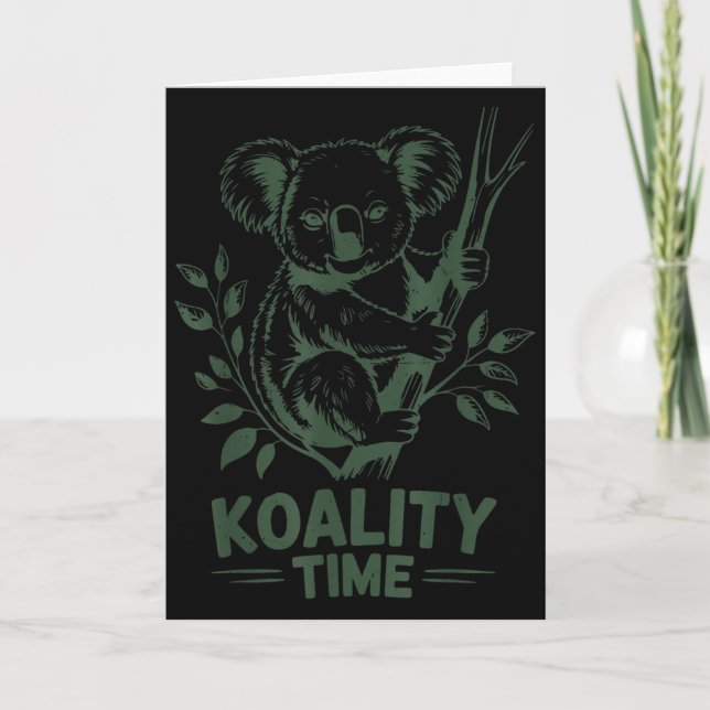 Carte Temps de qualité drôle de koala ours sommeil homme (Devant)