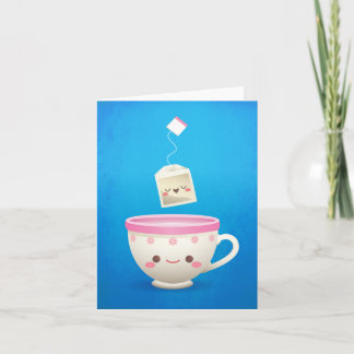 Carte Temps de thé de Kawaii