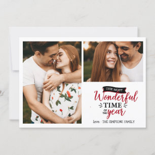 Carte Temps merveilleux   Red plaid Holiday 2 photo coll