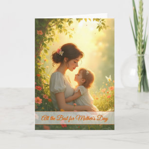 Carte Tendre Amour Maternel dans une Lumière Fleurie