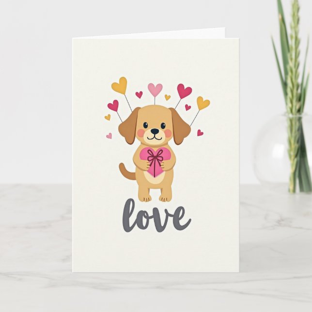 Carte tendre d'amour de chiot (Devant)