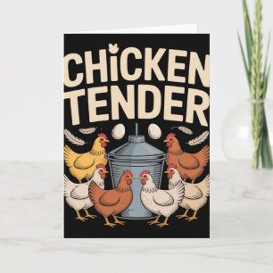 Carte Tendre de poulet Drôle de fermier de poulet Pun Hu