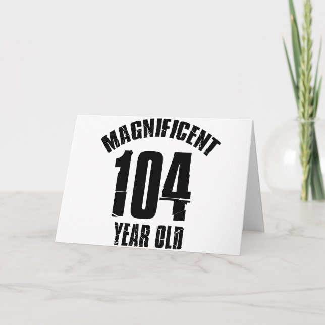CARTE TENDRE DES CONCEPTIONS D'ANNIVERSAIRE DE 104 ANS (Devant)