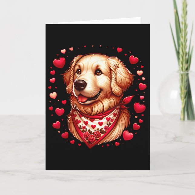 Carte Tendresse de chien de la Saint-Valentin Retriever  (Devant)