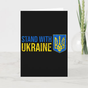 Carte Tenez-vous avec le drapeau ukrainien Armoiries Ukr