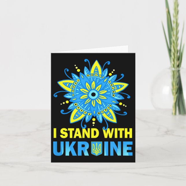 Carte Tenez-Vous Avec L'Ukraine Drapeau Anti-Poutine Non (Devant)