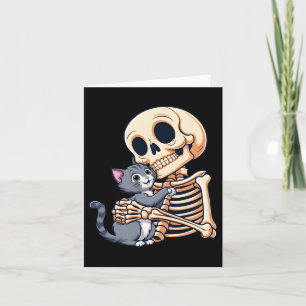 Carte Tenir Un Chat Cute Halloween Costume Crâne Chat