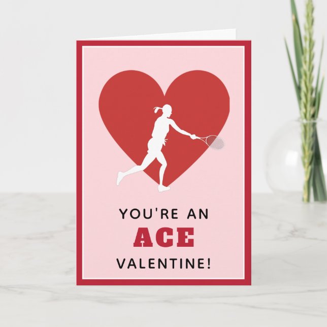 Carte Tennis Ace Valentine Funny Dire pour ses sports (Devant)