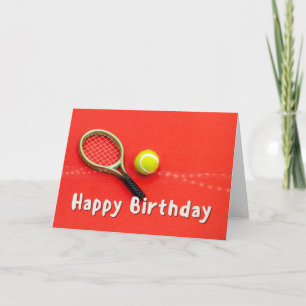 Carte Tennis Anniversaire Amour en rouge