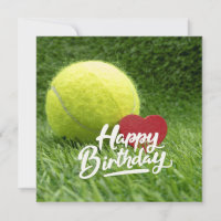 Tennis Anniversaire avec balle et raquette sur ver