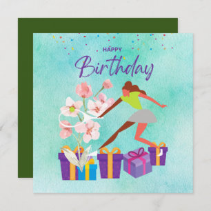 Carte Tennis Anniversaire avec Joueur de Tennis