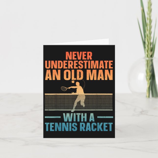 Carte Tennis Art Pour Hommes Grandpa Tennis Lover Pla (Devant)