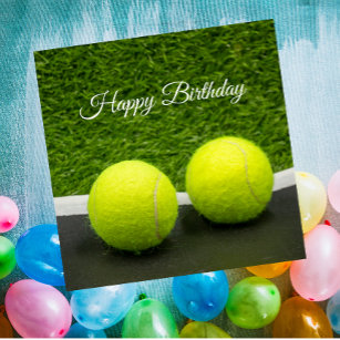 Carte Tennis ball sur gazon vert Anniversaire