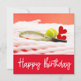 Carte Tennis Birthday Card avec balle pour joueur
