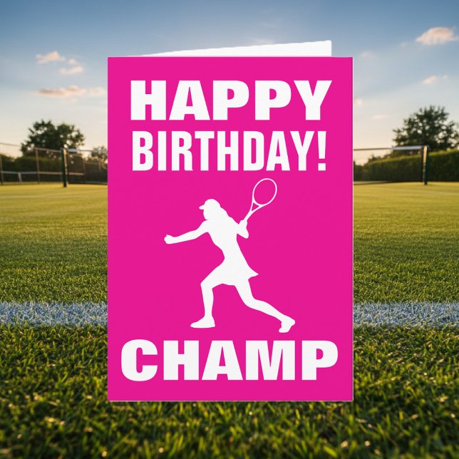 Carte Tennis Birthday card for women and girls (tennis birthday card)