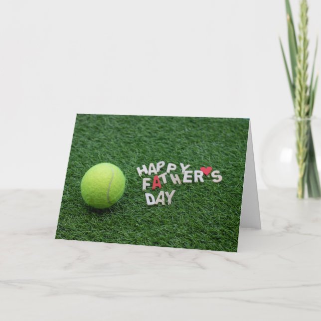 Carte Tennis Bonne Fête des pères avec balle de tennis (Devant)