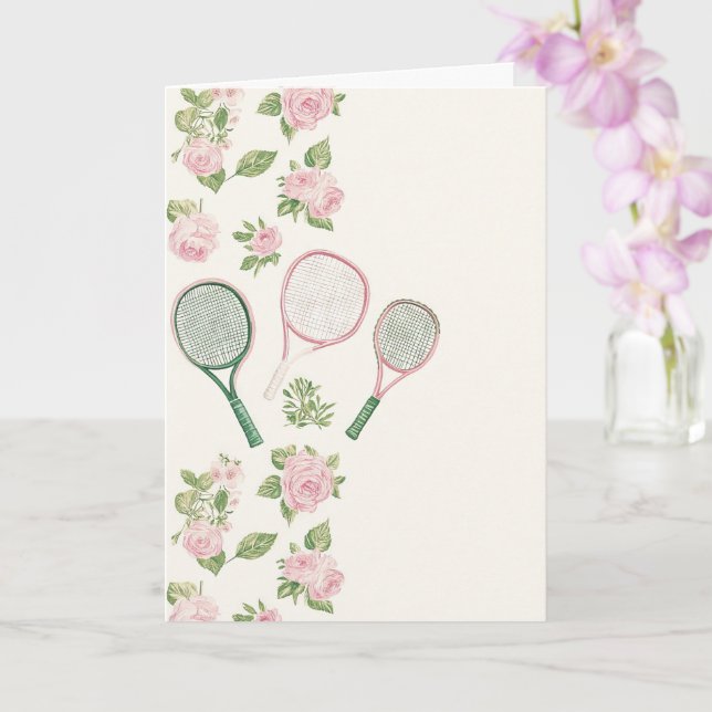 Carte Tennis Collage Anniversaire (Orchidée)