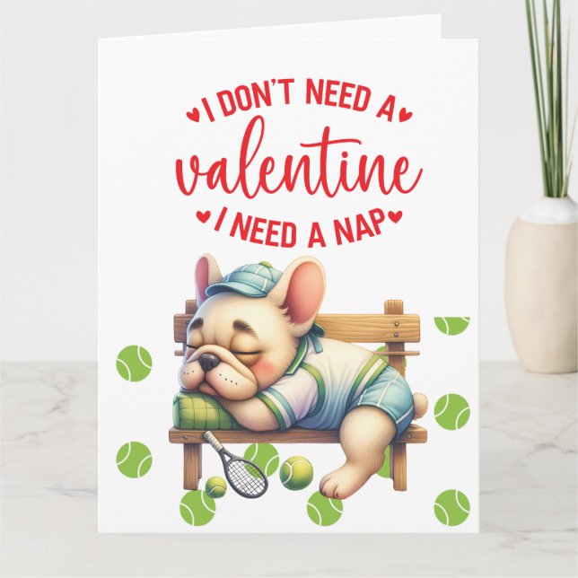 Carte TENNIS Je n'ai pas besoin de la Saint-Valentin  (Devant)