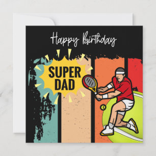 Carte Tennis Joyeux Anniversaire à Tennis Papa Funny Car