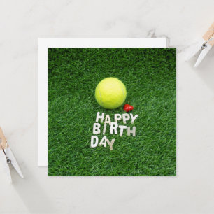 Carte Tennis Joyeux anniversaire avec amour forme coeur