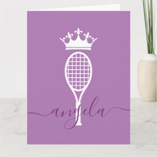 Carte Tennis Queen of Court Anniversaire personnalisé