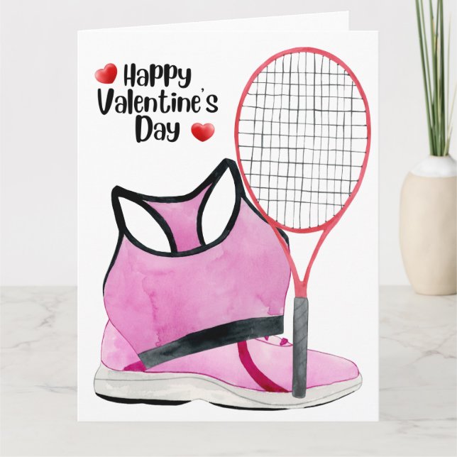 Carte TENNIS Saint-Valentin au joueur avec amour     (Devant)