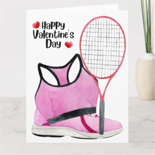 Carte TENNIS Saint-Valentin au joueur avec amour    