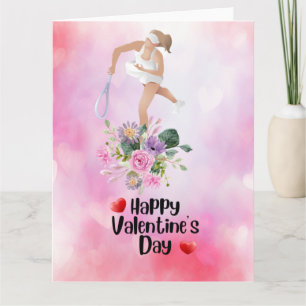 Carte TENNIS Saint-Valentin au joueur avec amour    