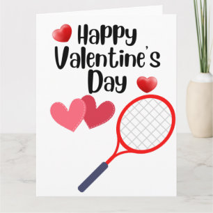Carte TENNIS Saint-Valentin au joueur avec amour    