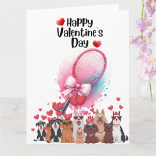 Carte TENNIS Saint-Valentin au joueur avec amour    