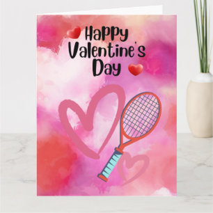 Carte TENNIS Saint-Valentin au joueur avec amour    