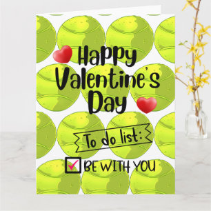 Carte TENNIS Saint-Valentin au joueur avec amour    