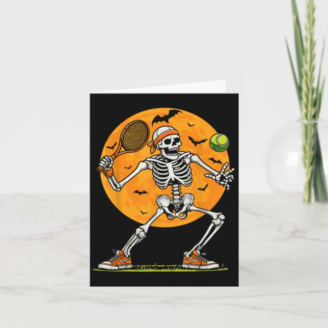 Carte Tennis Skeleton Soky Boys Funny Halloween Tennis P (Devant)
