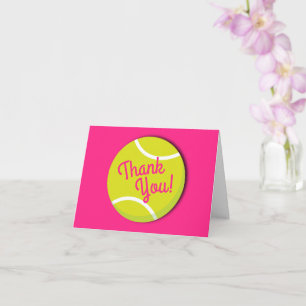 Carte Tennis Sports Anniversaire fête Merci rose