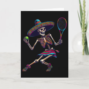Carte Tennis Squelette Chapeau Mexicain Cinco De Mayo Di