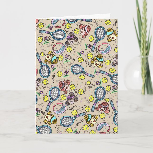 Carte Tennis Team Gals with envelope (Devant)