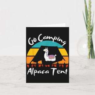 Carte Tente de camping drôle d'alpaga animal randonneurs